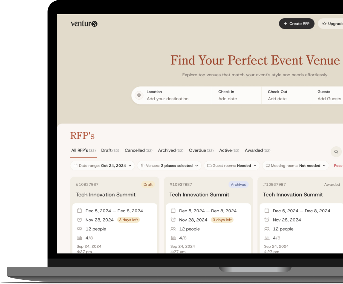 Platform overview on laptop